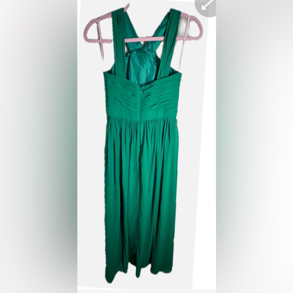 Monique Lhuillier Bridesmaid Crisscross Chiffon Gown - Picture 2 of 6